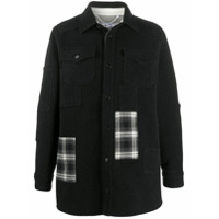 Off-White Camisa ampla com bolsos xadrez - Preto