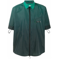 Off-White Camisa com detalhe de amarração e zíper - Verde