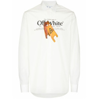 Off-White Camisa de algodão com estampa de logo - Branco