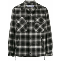 Off-White Camisa xadrez com estampa de flechas - Preto
