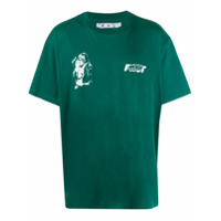 Off-White Camiseta com estampa de beijo - Verde