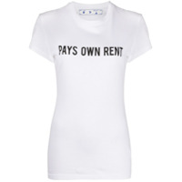 Off-White Camiseta com estampa Pays Own Rent - Branco