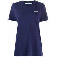 Off-White Camiseta decote careca com estampa de esqueleto - Azul