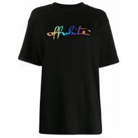 Off-White Camiseta oversized com estampa de logo de arco-íris - Preto