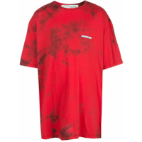 Off-White Camiseta tie-dye com logo - Vermelho