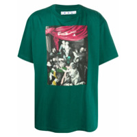 Off-White Caravaggio-print cotton T-shirt - Verde