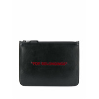 Off-White Clutch For Belongings com zíper - Preto