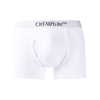 Off-White Cueca canelada com aplicação de logo - Branco