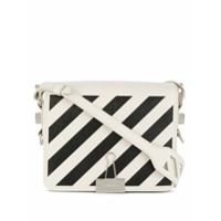 Off-White diagonal-stripe binder-clip tote bag - Branco