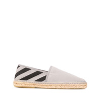 Off-White Espadrille com listras diagonais - Cinza