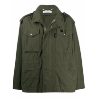 Off-White Jaqueta com capuz e estampa de flechas - Verde