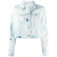 Off-White Jaqueta jeans com efeito manchado - Azul