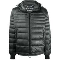 Off-White Jaqueta matelassê com estampa de logo - Cinza