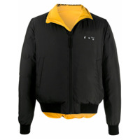 Off-White Jaqueta matelassê dupla face com aplicação - Preto