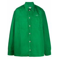 Off-White Jaqueta oversized com estampa de flechas - Verde