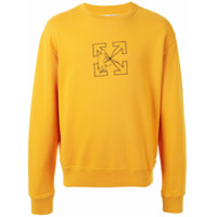 Off-White logo-print cotton sweatshirt - Amarelo