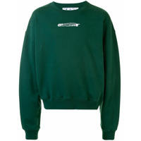 Off-White logo-print cotton sweatshirt - Verde