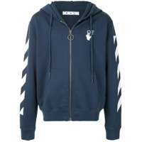 Off-White Moletom com capuz e estampa de logo - Azul