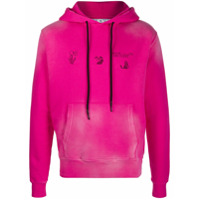 Off-White Moletom com capuz e estampa de logo - Rosa