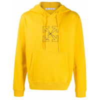 Off-White Moletom com capuz e estampa de logo Workers - Amarelo