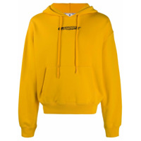 Off-White Moletom com capuz e estampa Workers - Amarelo