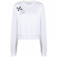 Off-White Moletom com estampa Atmosphere Arrows - Branco