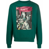 Off-White Moletom com estampa Caravaggio - Verde