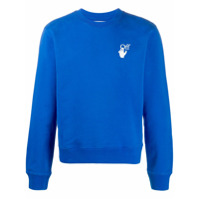 Off-White Moletom com estampa de logo Cut Here - Azul