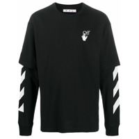 Off-White Moletom com listras diagonais - Preto