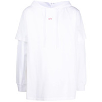Off-White Moletom de capuz com estampa - Branco