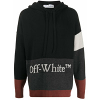 Off-White Moletom de tricô com capuz - Preto