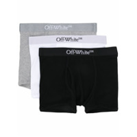 Off-White Pacote com 3 cuecas boxers com logo em jacquard - Preto