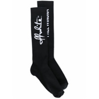 Off-White Par de meias com padronagem - Preto