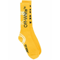 Off-White Par de meias jacquard com estampa tie-dye - Amarelo