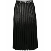 Off-White Saia metálica de tricô com pregas - Preto
