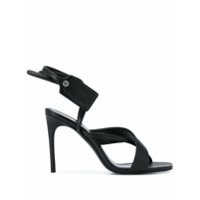 Off-White Sandália com amarração no tornozelo - Preto