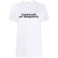 Off-White slogan-print cotton T-shirt - Branco
