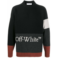 Off-White Suéter color block de tricô - Preto