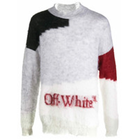 Off-White Suéter com logo color block - Cinza