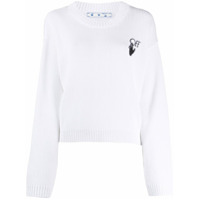 Off-White Suéter de tricô com logo - Branco