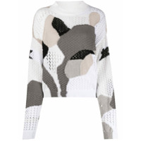 Off-White Suéter de tricô com patchwork - Branco