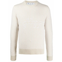 Off-White Suéter decote careca de tricô - Neutro