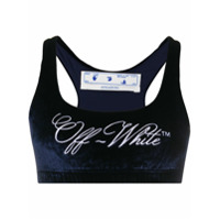 Off-White Top esportivo de veludo com estampa de logo - Azul