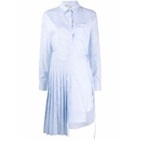 Off-White Vestido assimétrico com estampa - Azul