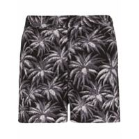 Orlebar Brown Short de natação Setter X com estampa de palmeiras - Preto