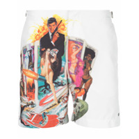 Orlebar Brown Short de natação x 007 Live & Let Die - Branco