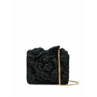 Oscar de la Renta Bolsa mini com detalhe de flores - Preto