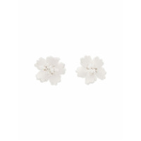 Oscar de la Renta flower-shaped earrings - Branco