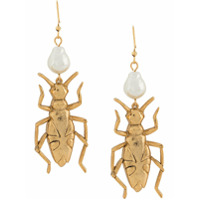 Oscar de la Renta Par de brincos com pingentes - Dourado