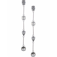 Oscar de la Renta Par de brincos de pressão com aplicação de cristais - Cinza